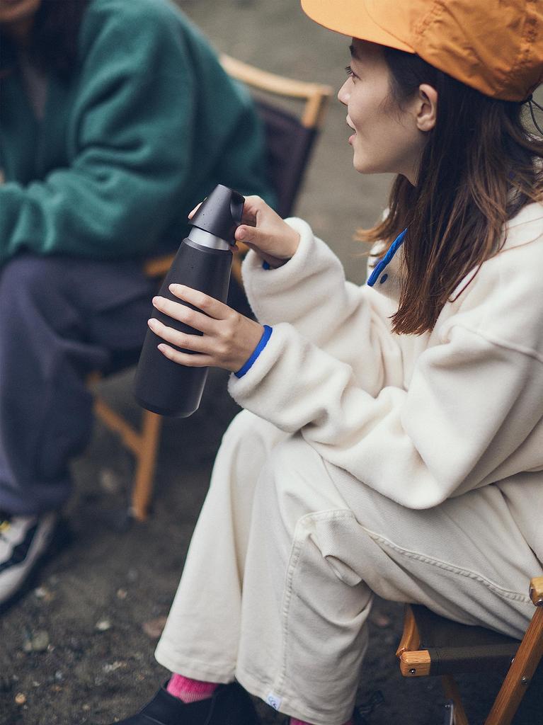 Kinto Термостакан Trail, 580 мл, Черный, Двустенный вакуумный, Изолирует горячие и холодные напитки, 20214