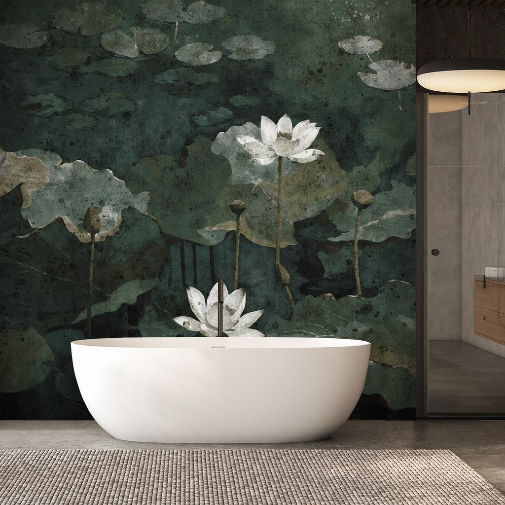 Wallpaper Vintage water lilies