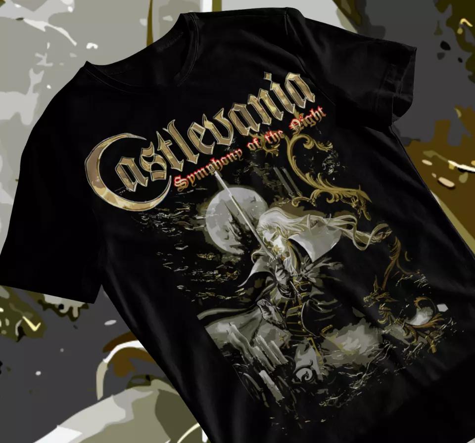 100% хлопок ТОПЫ УНИСЕКС ФУТБОЛКИ МУЖСКИЕ ЖЕНСКИЕ Футболка Castlevania, Castlevania, футболка castlevania, футболка аниме, Мягкая футболка