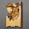 New Animal Carving Wood Handcraft Wall Hanging Living Room Decoration Home Accessories Sculpture Raccoon Bear Deer Hand Painted