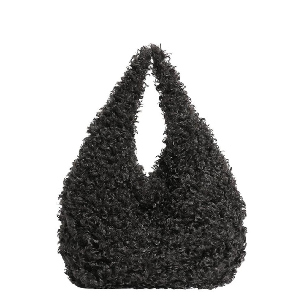 Plush Shoulder Bag Women Plush Large Capacity Daily Commute
