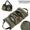 Tool Roll Wrench Roll Up Bags Organizer Heavy Duty Canvas Wrench Tools Pouch with 5 Zipper Pockets For Cars Motorcycle SUVs