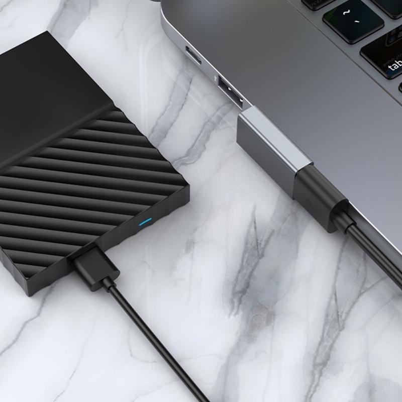 Удлинительный адаптер USB 3.0 "Папа-Мама", 90 градусов, Прямой угол, USB-разъем, Удлинитель для синхронизации данных для ноутбука, ПК, USB-вентилятора