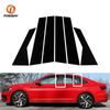 6 шт., черные стойки для окон автомобиля, дверные молдинги, накладки, наклейки, аксессуары для внешнего украшения автомобиля для VW Jetta 2019-2021