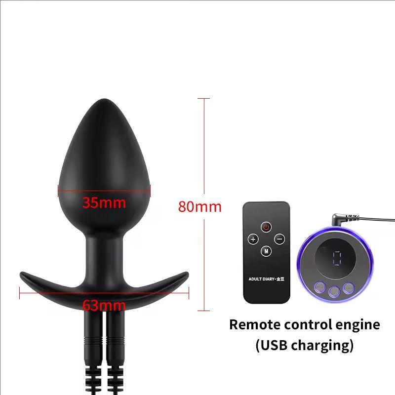 Вибратор с электрошоком Женский силиконовый анальный плаг Беспроводной пульт Мужской массаж простаты Товары для взрослых Анальная мастурбация Секс-игрушка