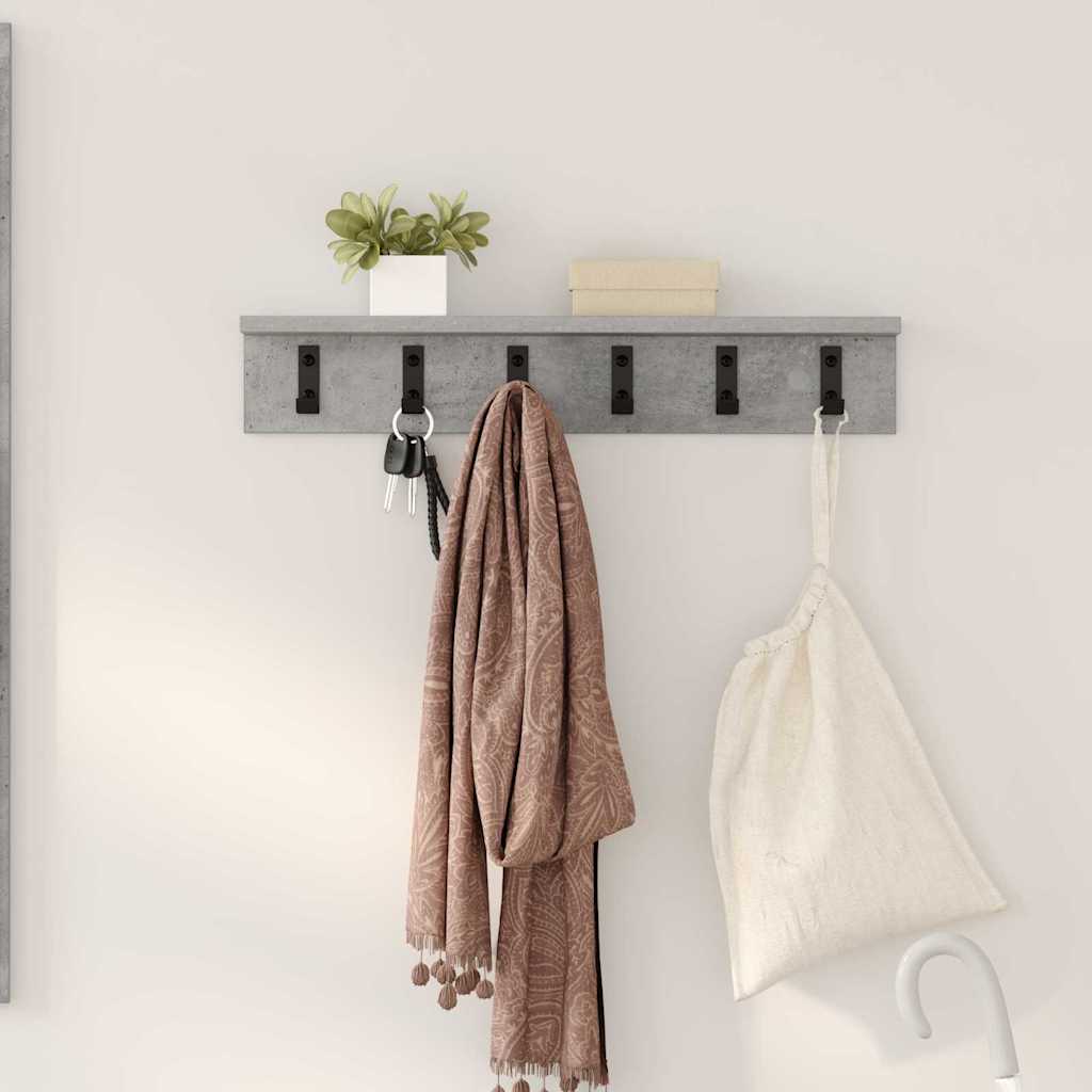 Wall mounted nightstand concrete grey 60 x 10.5 x 10.5 cm
