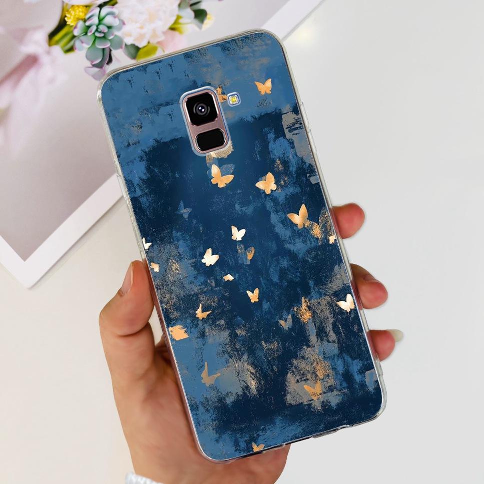 For Samsung Galaxy A8+ A8 Plus Case New Butterfly Flower TPU Soft Silicon Cover For Samsung A8+ 2018 SM-A730F Phone Case Funda