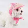 Кепка для собаки с ремешком-бантом, регулируемая солнцезащитная шляпа для маленьких пород, для активного отдыха на открытом воздухе, с отверстиями для ушей, товар для питомцев