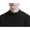 Uniqlo Однотонный вязаный свитер с высоким воротником, свободного кроя, с длинным рукавом, мужской, черный 460946-09