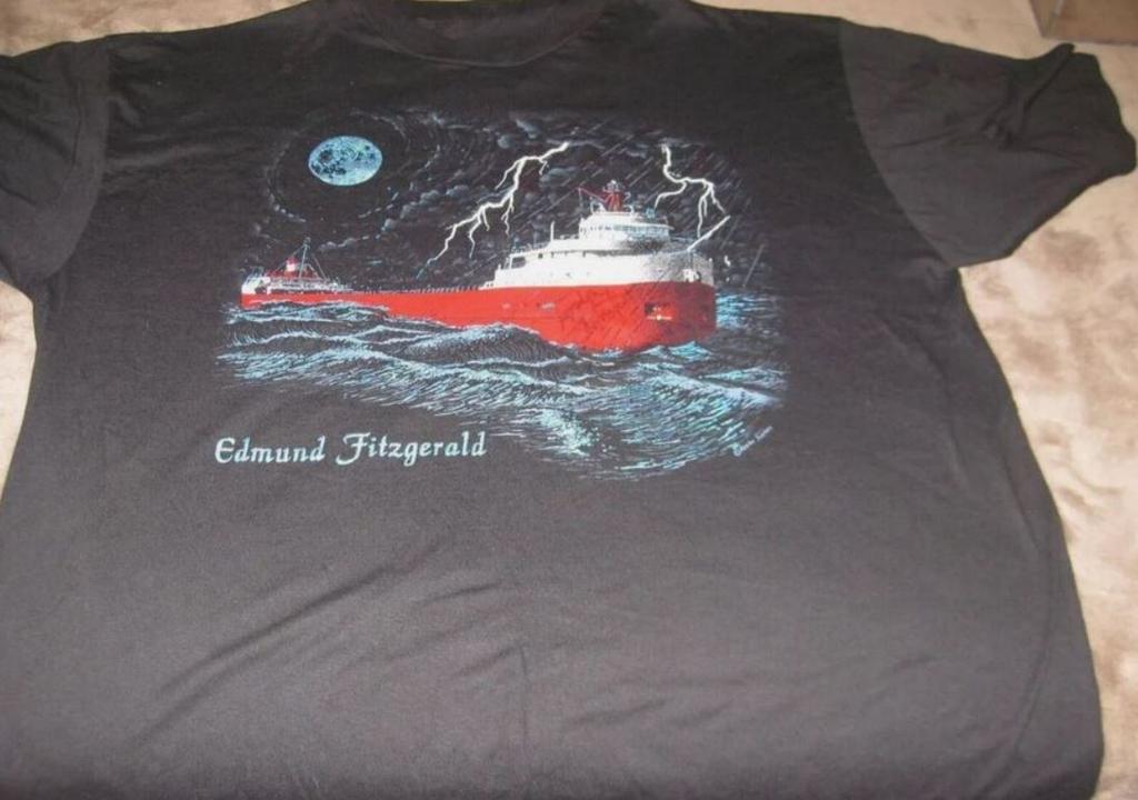 VTG Edmund Fitzgerald GORDON LIGHTFOOT Shirt Classic Black Unisex S-5XL