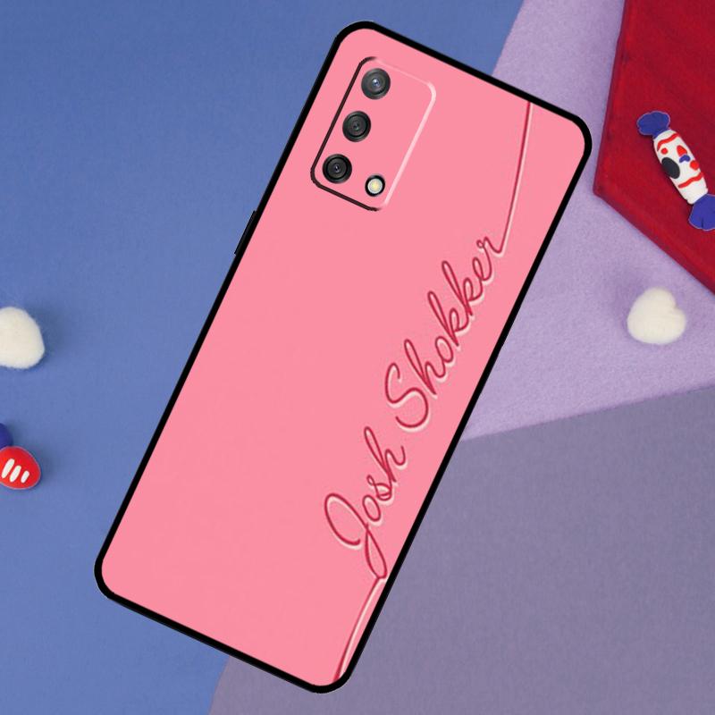 Чехол с персонализированным именем с монограммой для OPPO A98 A78 A58 A18 A96 A76 A16 A15 A17 A77 A5 A9 A74 A94 A52 A72 A53S A54S A57S