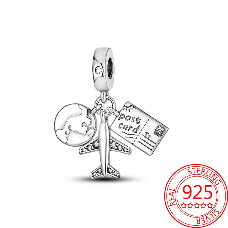 Copper Metal Paris Tower Aircraft Travel Charm Bead Component Pendant Bead Component Bead Components Compatible With Charm Bead Component Authentic