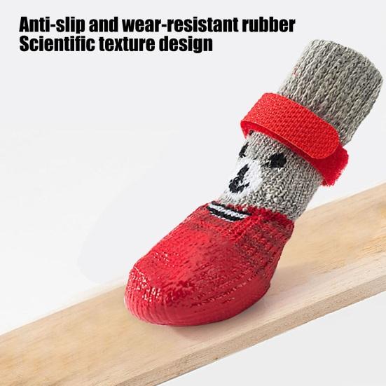 4 шт. обувь для собак водонепроницаемые сапоги для домашних животных для зимних прогулок по снегу противоскользящие защитные накладки на лапы для маленьких средних и больших собак