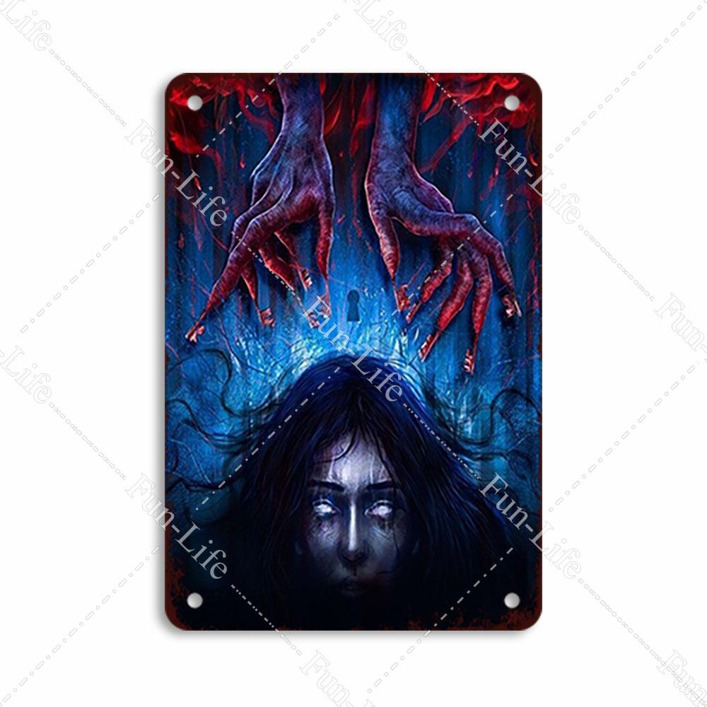 Наклейки на стену из металла с винтажными фильмами ужасов для паба, бара, клуба, дома, настенная табличка в стиле ретро 20x30 см