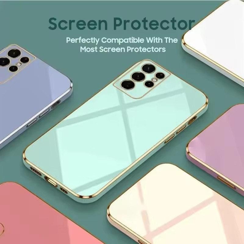 Shockproof Plating Phone Case For Samsung Galaxy S25 S24 S23 S22 S21 Ultra Plus S20 FE Note 20 Ultra Cover