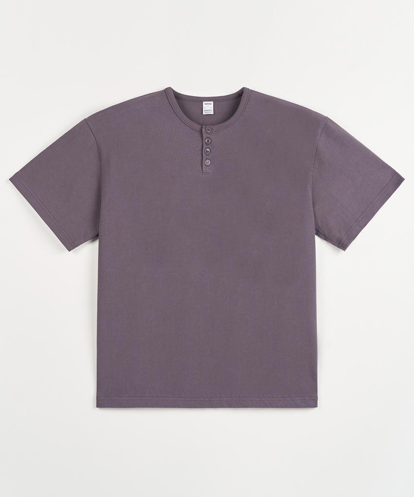 КОФЕ [2 шт.] Узкая укороченная футболка-henley с полукруглым вырезом (Тип Б)