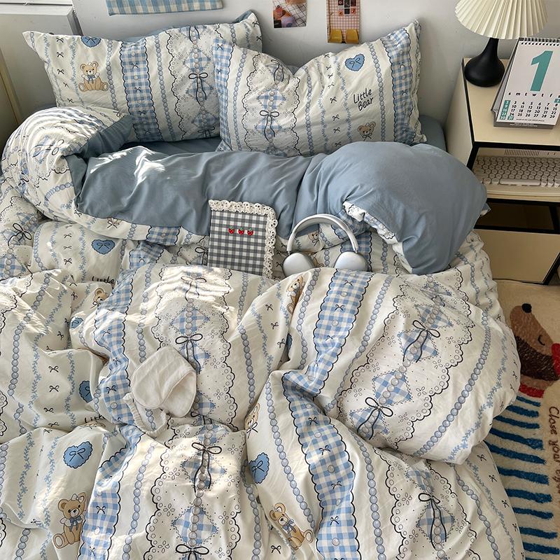 Class A Skin Friendly Soft Breathable Duvet Cover Set With Bed Sheet And Pillowcases Durable Comfortable Bedding