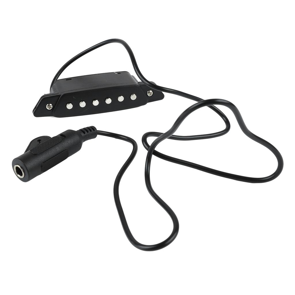 Звукосниматель с 6 отверстиями для резонаторного отверстия, черный, регулируемый звукосниматель для гитары с отверткой, аксессуар для фолк-акустики