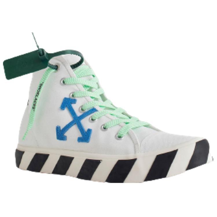 Off-White Mid-Top Vulcanized Canvas Sneaker 'White Blue Green Black' Men's OMIA119F22FAB0010146