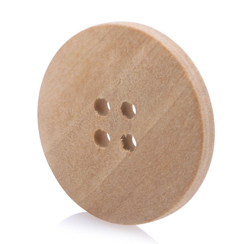 100pcs/lot Mix Shape 2 Holes Natural Color Wooden Pattern Wood Sewing Buttons