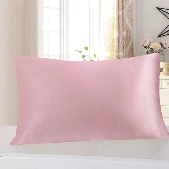 Pillowcase Pillow Cushion Cover with Zipper Solid Color Friendly To Skin Wear Resistant Washable Easy-care Faux Silk Cushion Case Pillowslip
