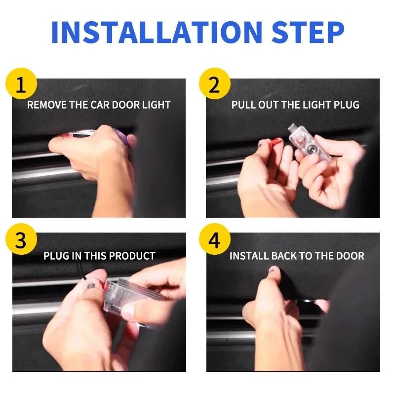 For Audi C5 2Pcs Led Car Door Welcome Light Hd Projector Laser Logo Lamps for Audi A3 A4 A6 A5 Q5 A1 Q7 Q6 Q3 Q2 Q8 A7 A8 Tt S1 S5 Rs3 Rs4
