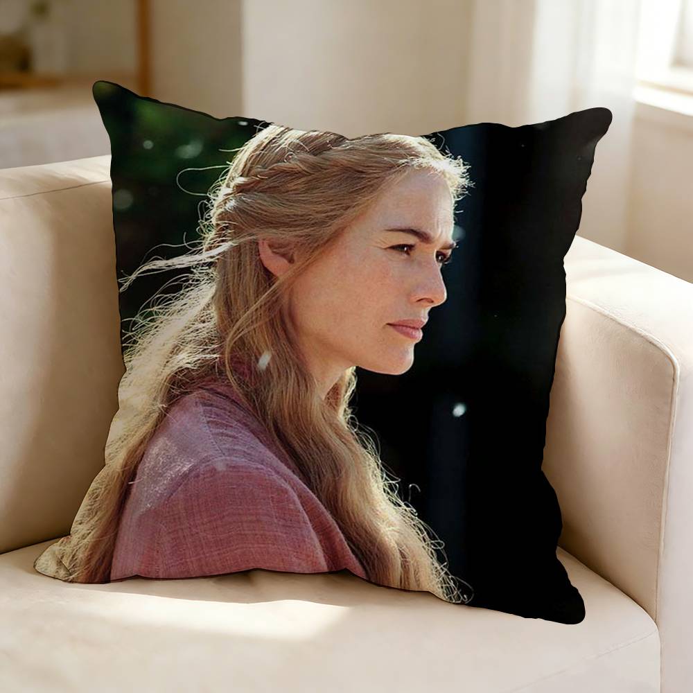 Film and Television Actress LLena HHeadey Square DoubleSided printed Pillow Case Bedroom Bedside Pillow Sofa Cushion Cover