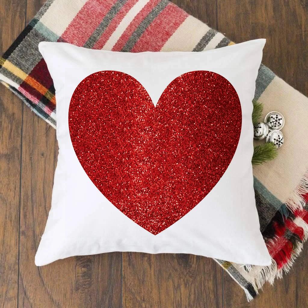 Украшения Домашний Офис Диван Наволочка Белая Подушка Чехол Для Комнаты Любовника Подушка Красочные Сердца Напечатаны