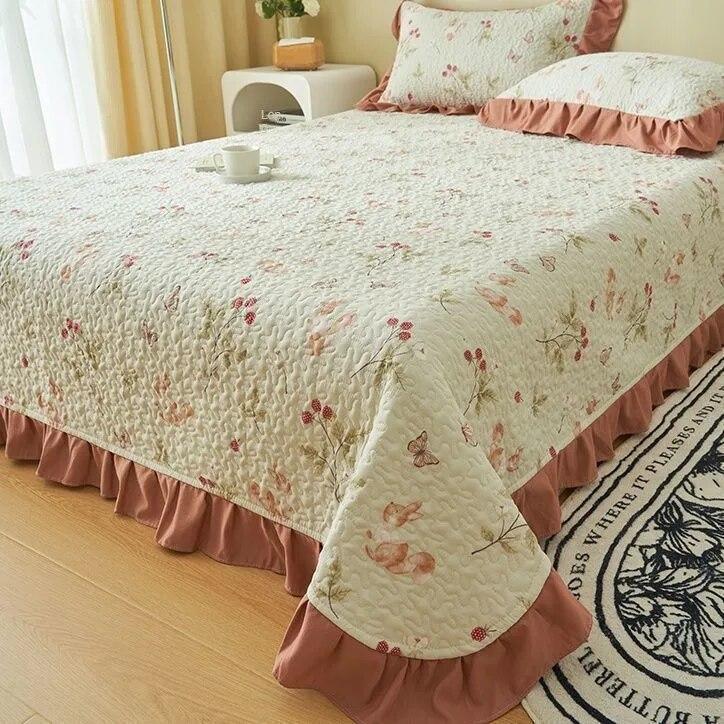 Новое высококачественное покрывало на кровать, двухслойная хлопчатобумажная конопляная пряжа, бытовые нескользящие утолщенные хлопковые простыни с зажимом, кружевные чехлы, одеяла