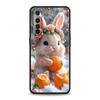 Мягкий ТПУ Чехол для телефона Realme 11 10 9 Pro Plus GT2 GT3 GT5 C21 C25 C35 C53 C55 C67 Pro 5G Рисунок тушью Кролик Арт Сумки