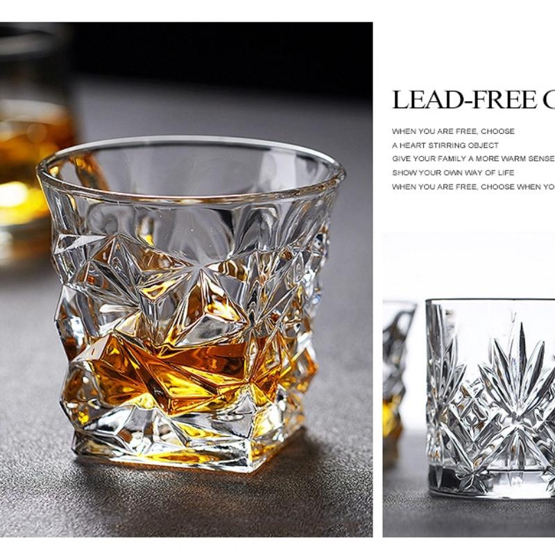 Хрустальный стакан для виски – Винтажный тамблер для скотча, бурбона, коньяка, водки, джина, для домашнего бара
