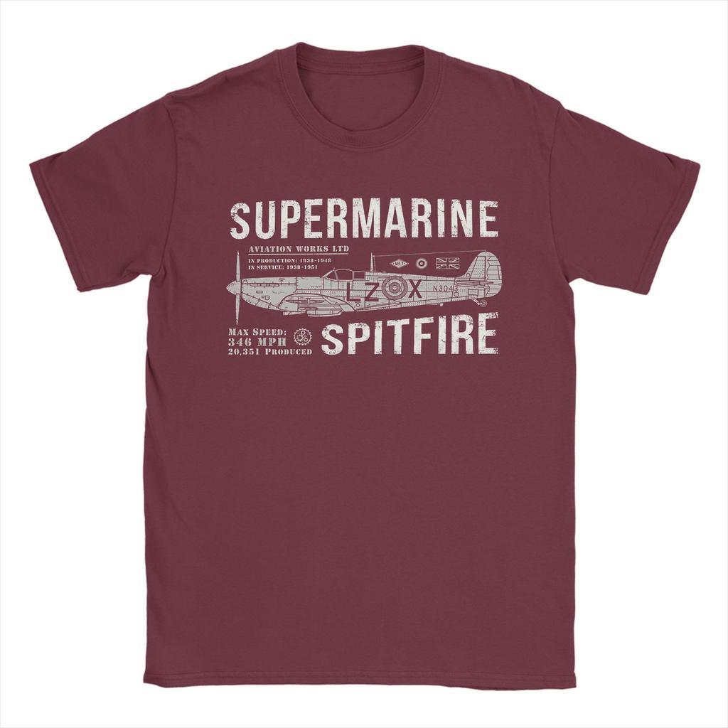 Spitfire Supermarine RAF Fighter Aircraft T Shirts 100 Cotton Tees Summer Vintage Short Sleeve T Shirt O Neck Hippie Tshirt