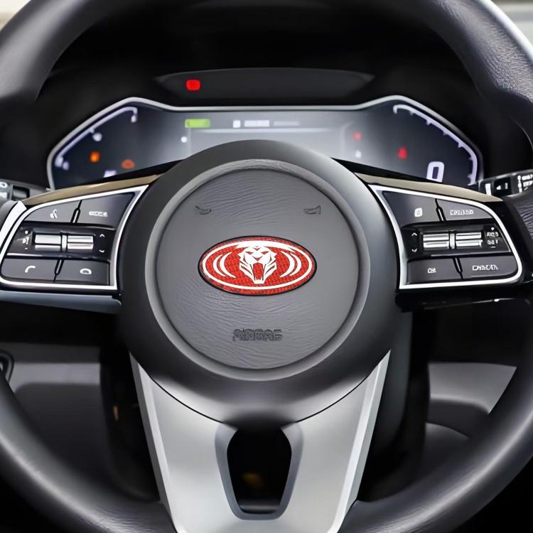 1pcs lion carbon fibre 3D 6cm steer wheel emblem Sticker Car Steering Wheel Car Interior Emblem Car styling Accessories For KIA rnqt40