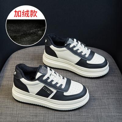 [GUYUN] Маленькие белые туфли женские 2025 новые универсальные туфли с толстой подошвой, увеличивающие рост, туфли-маффины панда повседневные туфли для доски прилив