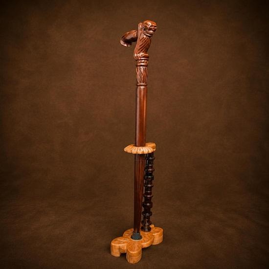 Skull Heritage Cane Hand-Carved Wooden Skull Walking Stick, Gothic Walking Cane, Skeleton Head Handle, Unique Handmade Gift
