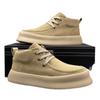 Autumn and Winter 2024 Hong Kong Style Trend Versatile Casual Board Shoes High-top Men's Shoes Men's Flip Leather Shoes Medium-top Martin Boots