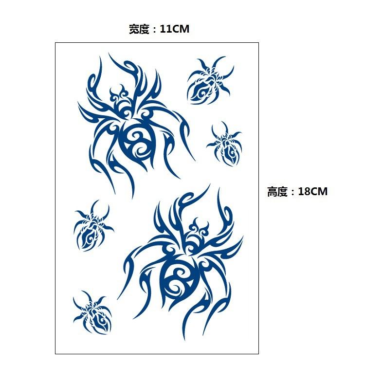 Постепенное изменение геометрический травяной сок лиса кит русалка имитация татуировки наклейка, переводная наклейка на воду