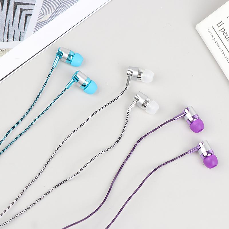 1 шт. стерео наушники проводной нейлоновый кабель гарнитура с микрофоном