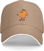 Cute Orange Fruit Character Baseball Cap Polyester Adjustable Casual Outdoor Adult Cap