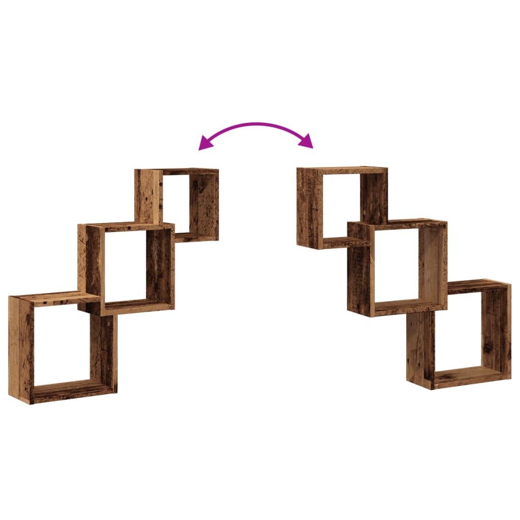 Cube Shelving Unit Rustic Wood Look 68 x 15 x 68 cm Engineered Wood