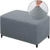 Jacquard Elastic Ottoman Cover All Inclusive Rectangle Footstool Slipcover Protective Protector For Living Room Furniture