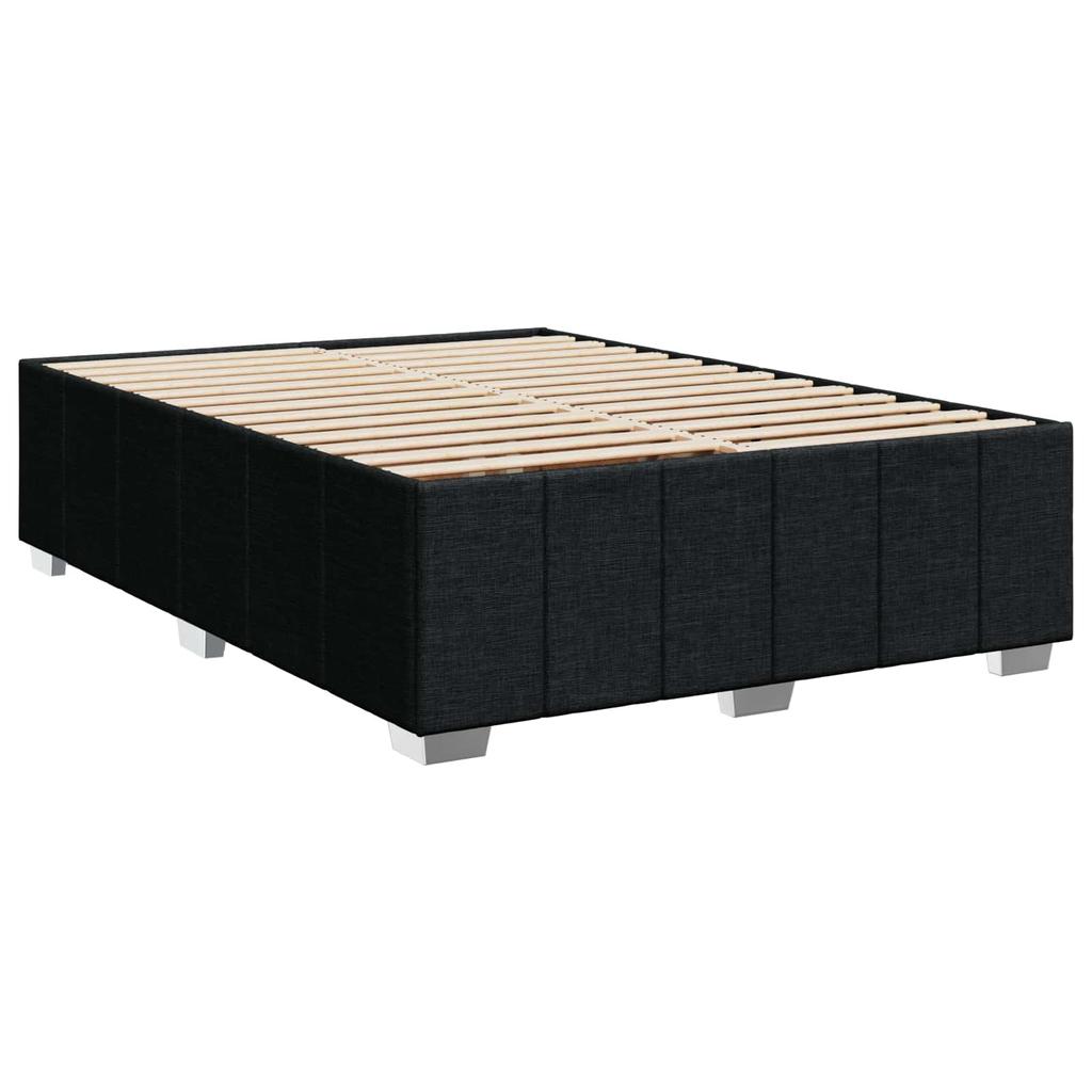 Box Spring Bed with Mattress Black 140 x 190 cm Fabric