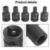 5 Piece Square Tap Socket Set Compatible with 1/2 Inch Ratchets and Drivers