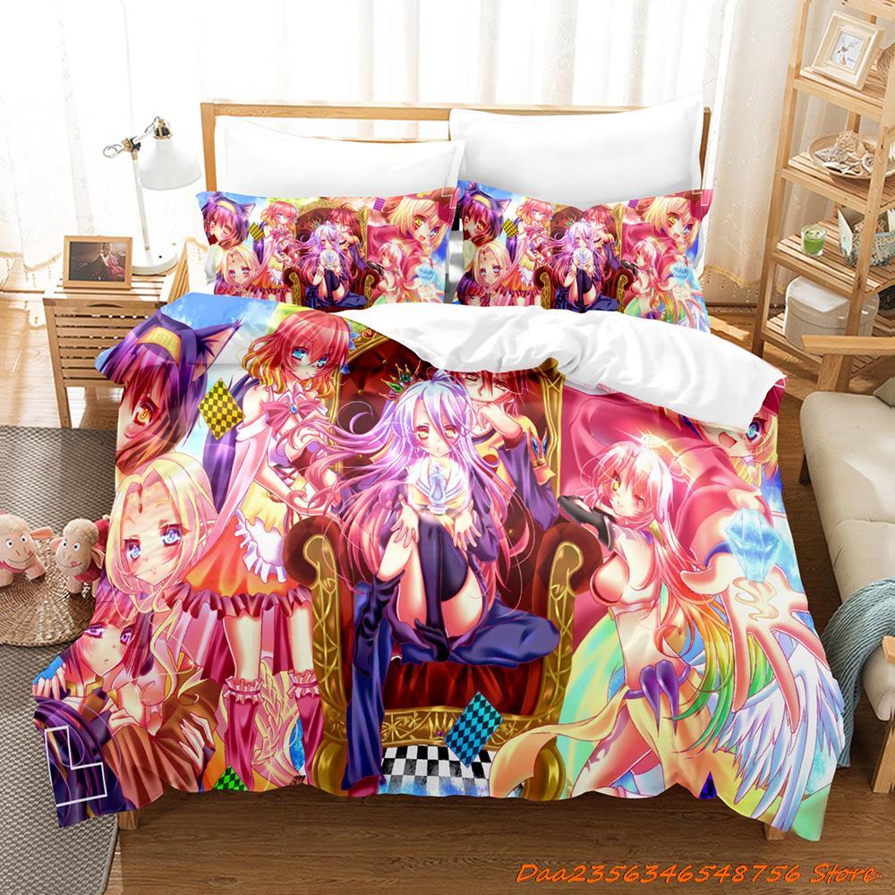 Новый Крутой Персональный K-pop No Game No Life Комплект Постельного Белья Мультяшный Аниме Трехсекционный Комплект Взрослый Детский Спальня Пододеяльник Комплекты 3D Кавайный