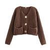 DAFIFY Women's Fashion Casual Solid Color Print Autumn Winter Long Sleeve V-Neck Jackets & Coats