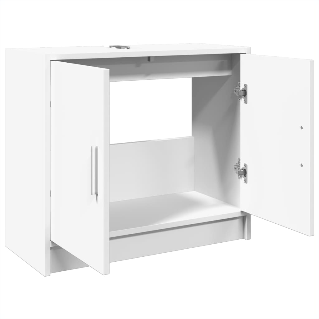 White Bathroom Vanity Cabinet 63 x 29 x 55 cm Particleboard