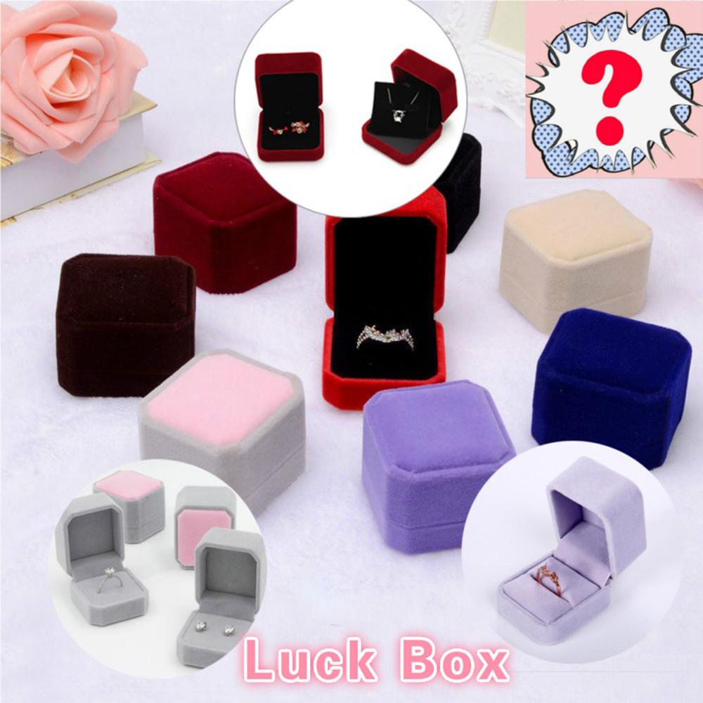 Packaging Box Square Ring Holder Box Storage Organizer Earring Display Case Ring Box Jewelry Box