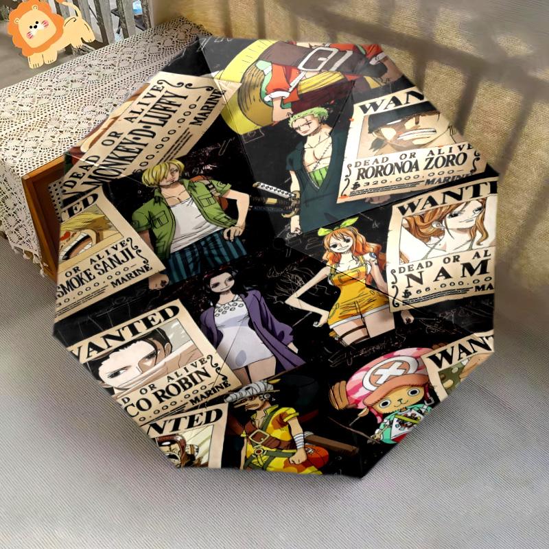 1 шт. Автоматический складной зонт - С рисунком из аниме One Piece, портативный, складная конструкция, 8 спиц, рождественские и новогодние подарки