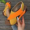 Large Size Wide Strip with Beach Slope Heel Thick Sole Fish Mouth Sandals Summer New Rocking Shoes