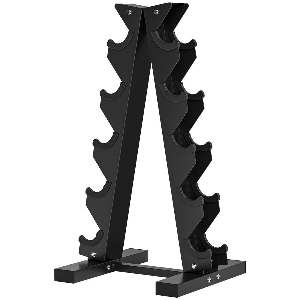 Five-Tier Dumbbell Storage Rack, for Home Gym Exercise - Black